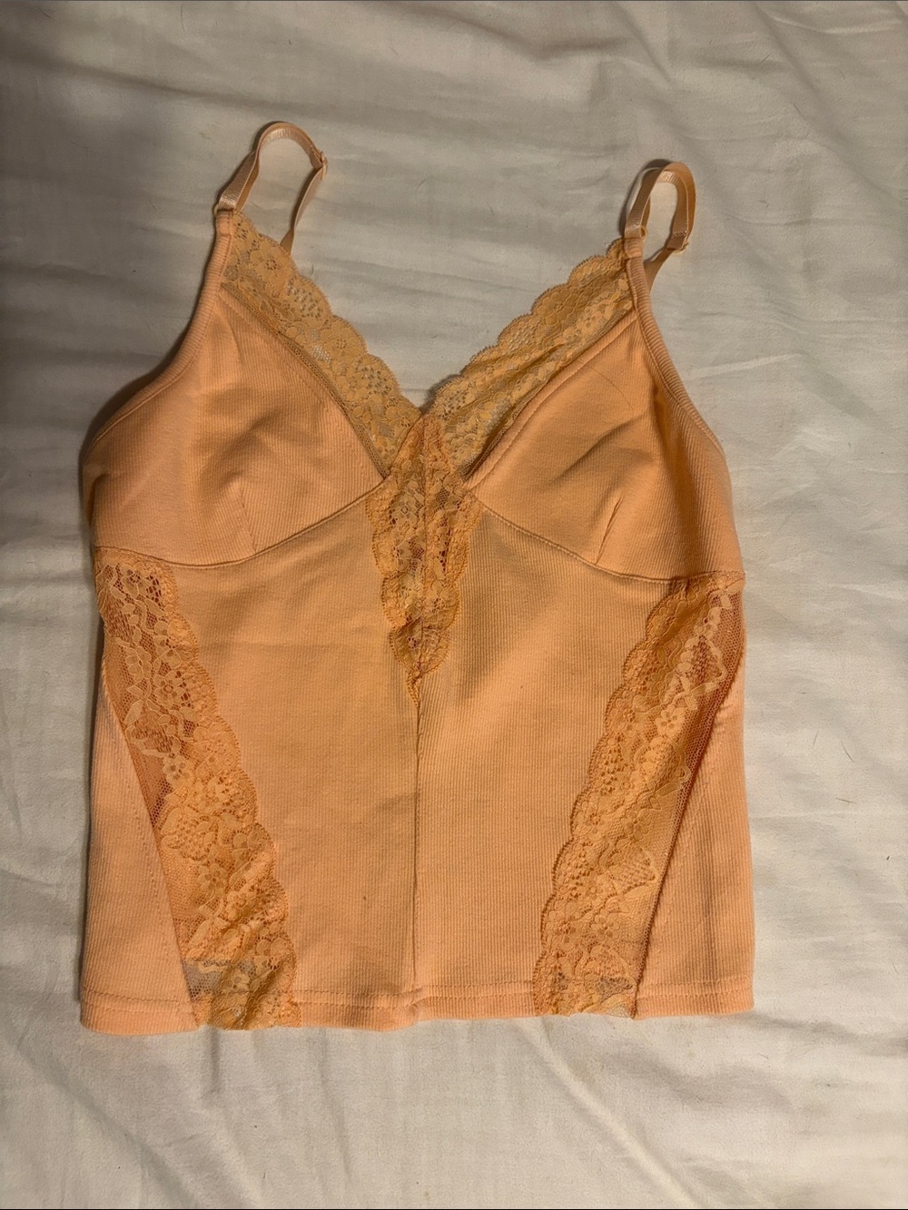 Lace-Trim Peach Cami Tank Top - Women's